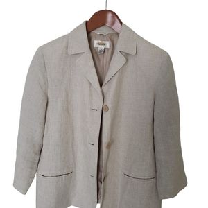 Talbots  Cream Linen Jacket/blazer size 10 Petites